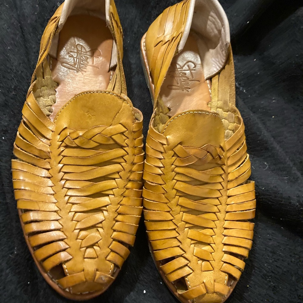 Elegant Mustard Leather Sandals